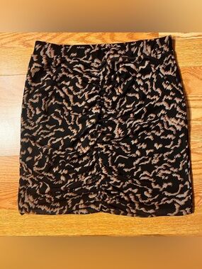 Noisy May Black Mini Skirt with Tan & Cream Animal Print